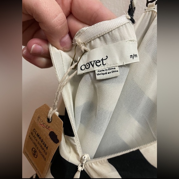 COVET Women’s Black and White Striped Sleeveless Maxi Dress. Size M - Picture 7 of 7